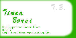 timea borsi business card